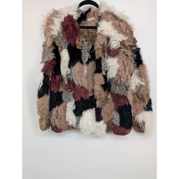 Ulla Johnson Iris Genuine Rabbit Fur Lamb Fur Jacket Coat Size P Rare #1N452 - Picture 4 of 12